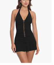 Profile by Gottex Women Standard Halter V-Neck Tankini Top Swimsuit Size 8 7871