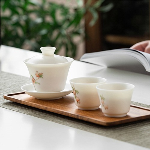 Rectangle Wooden Tea Tray Serving Table Plate Snacks Food Storage Dish for Home - Picture 8 of 18