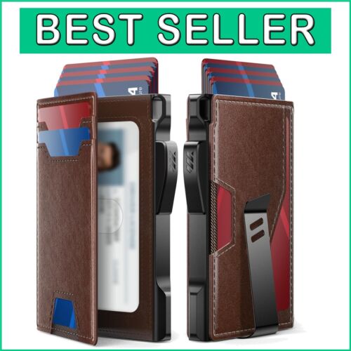 Compact Pop Up Wallet for Men – Magnetic Bifold Card Holder, RFID Protected