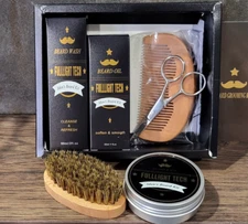 Fulllight Tech Beard Kit For Men ~ cleanser, beard oil beard balm, comb scissors