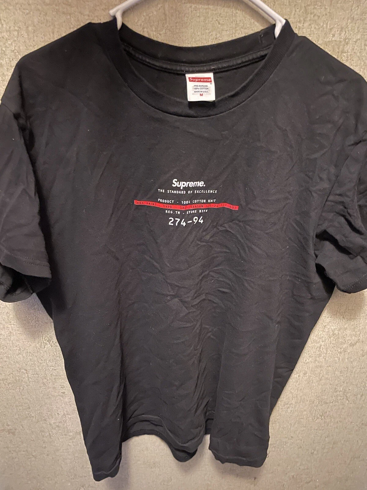 T shirt noir Supreme taille M %100 authentique d'occasion