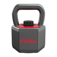 FitRx 25 lbs SmartStack Wide handle Adjustable Kettlebell, 40 lbs, Black