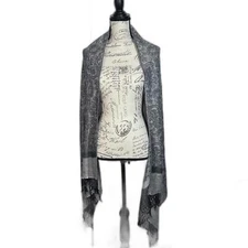 Black and White paisley design blanket scarf