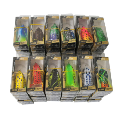 60Pcs Hollow Body Frog Fishing Lures Topwater Kit 5.5cm With Box 12 Colors