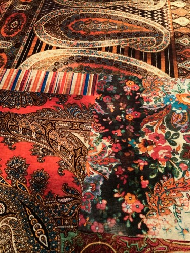 MULBERRY Lomond Velvet Paisley Fabric 110cm X 140cm Wide FD265/Y101 - Picture 2 of 4