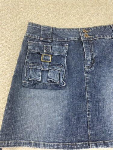 Minigonna vintage in denim Sasson taglia 11/12 con tasca anni '90 Y2K - Foto 5 di 10