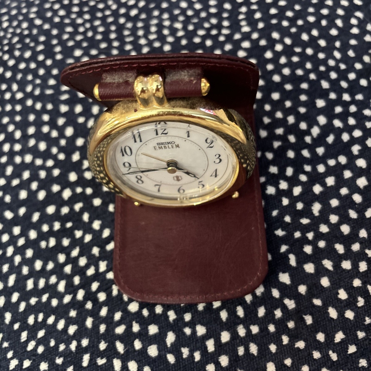 Seiko Emblem Quartz Clock Table Clock Compact Vintage