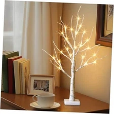  Lighted Birch Tree Battery Powered Tabletop Tree Decorations 22inch Birch Tree