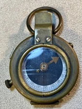 Antique C-E no. 5353 918 Engineering Prism compass brass With Leather Case