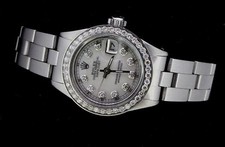 Rolex Lady Datejust Oyster Stainless Diamond Dial Bezel Watch 2
