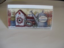 birdhouse with flower water can Checkbook cover