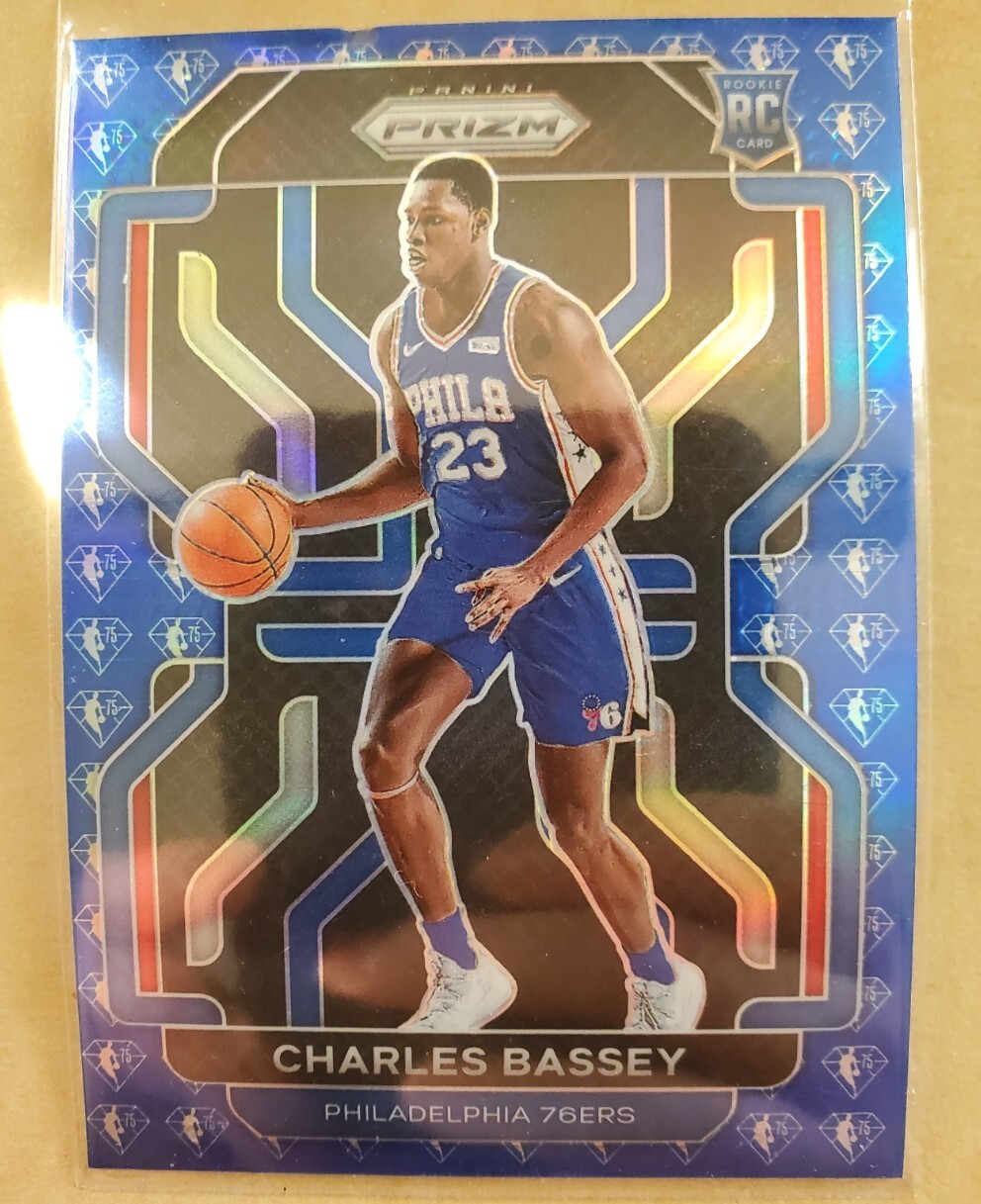 2021-2022 Prizm Blue NBA 75th Anniversary SSP Charles Bassey  No. 304 🔥