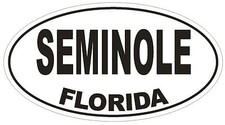 Seminole Florida Oval Bumper Sticker or Helmet Sticker D1596 Euro Oval