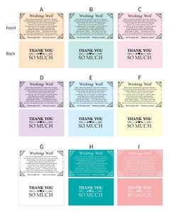 100 Personalised Wishing Well Cards General Poem Wedding