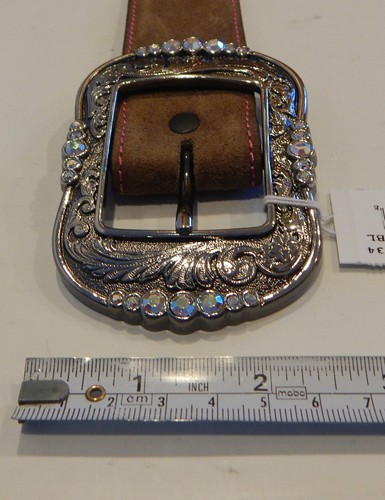 Justin CAMO QUEEN Belt Leather Crystal Accents Made in USA - Picture 6 of 11