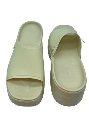 Crocs Skyline Women's Size 11 Platform Slide Sandals 1 Off-White Bone NWT