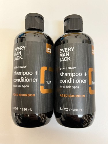 EVERY MAN JACK 2 IN 1 AGED BOURBON Shampoo & Conditioner 8 Oz 2 PACK - Picture 6 of 6