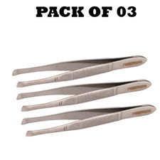 Pack of 03 Forgica Professional Stainless Steel Tweezers