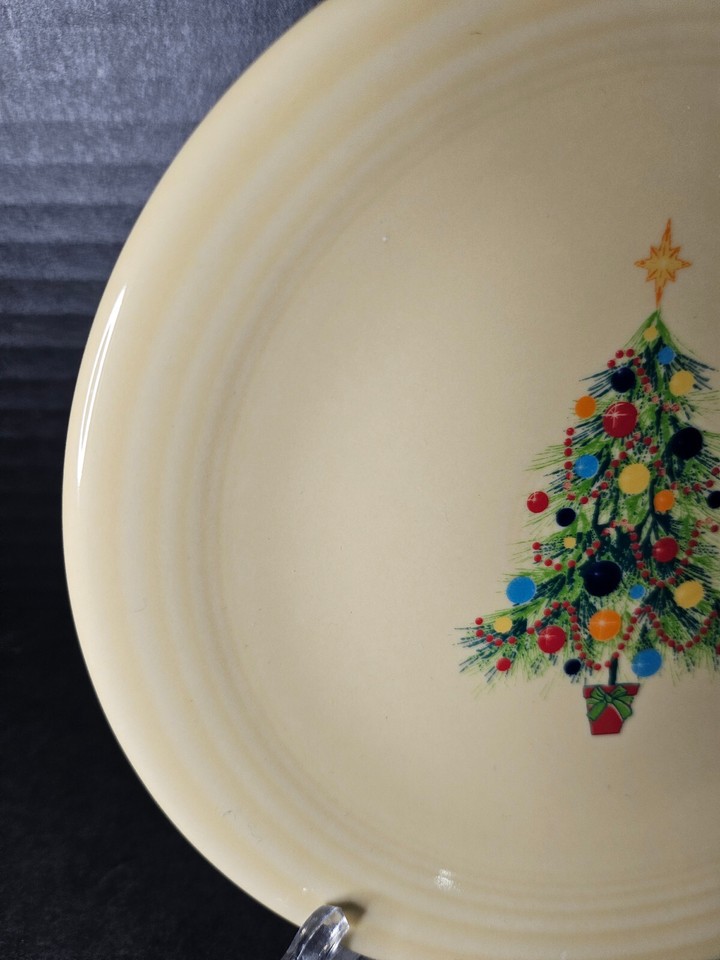 Fiesta 6 1/8" Open Beige Bistro Coupe Ceramic Christmas Tree Plate New