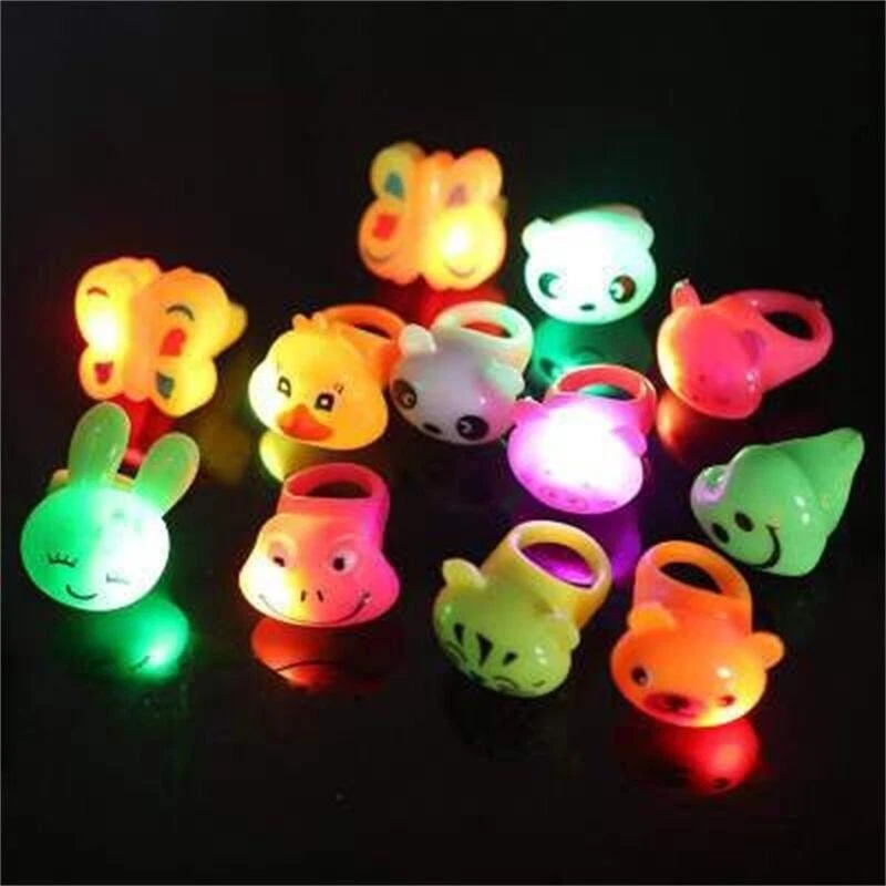 Animal Light up Rings Flashing LED Bumpy Jelly Ring Light Up Toys