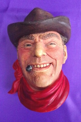 LEGEND PRODUCTS COWBOY KREIDEGESCHIRR KOPF WANDBEHANG BOSSONS FRED WRIGHT
