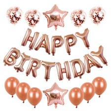 25PCS Set Ballons Joyeux Anniversaire Latex Feuille Fête Maison Pièce Déco 21