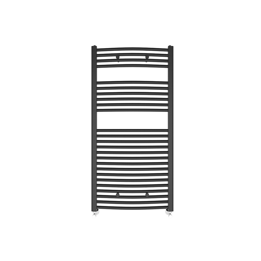 Contemporary Bathroom Curved Heated Towel Rail Radiator Rad 1200x600mm Grey
