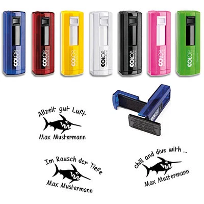 Taucherstempel,Stempel,Logbuchstempel, Colop Plus 30, versch.Farben & Sprüche 03