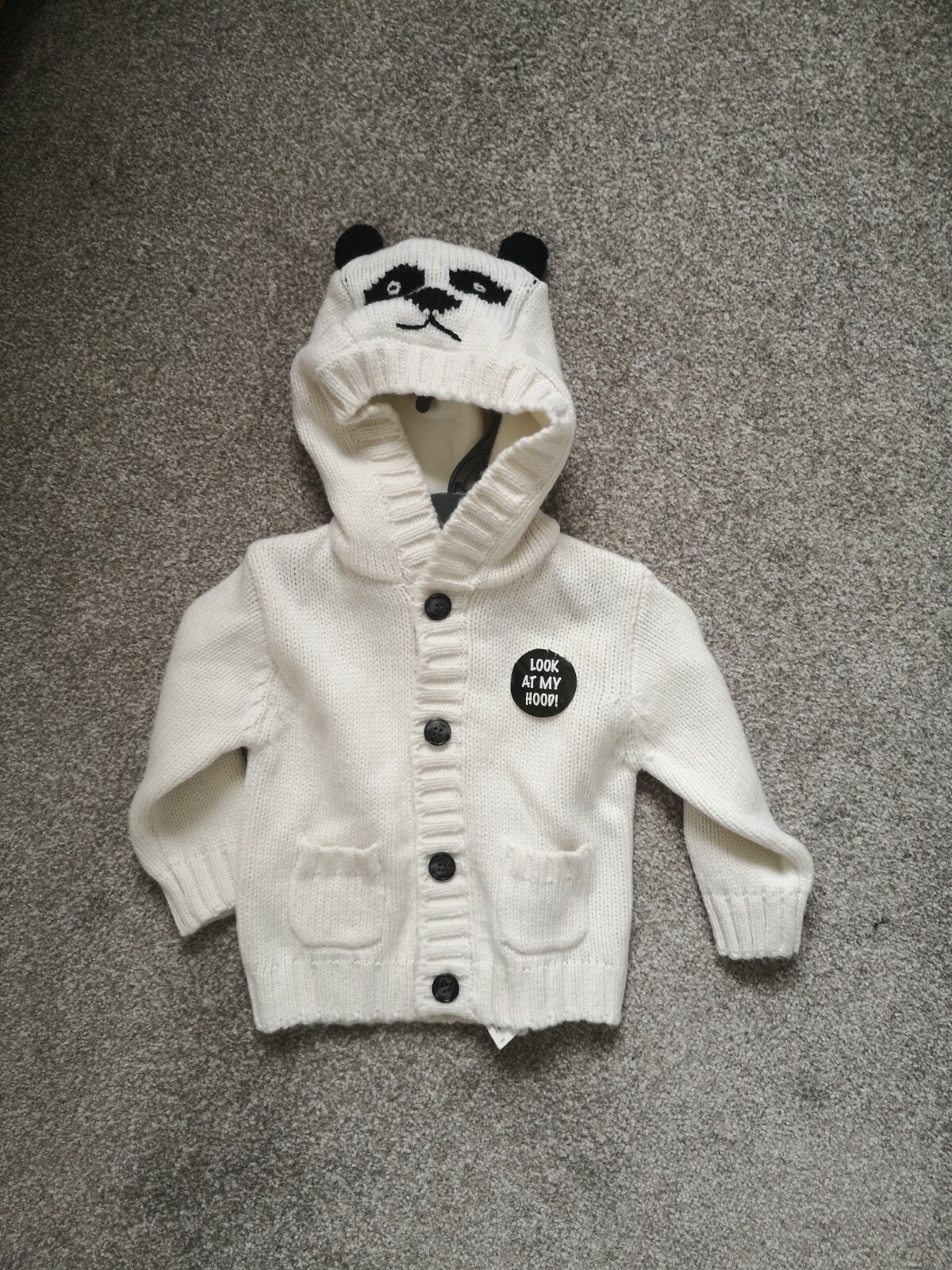 BNWT panda Hoody 9-12m Unisex image 3