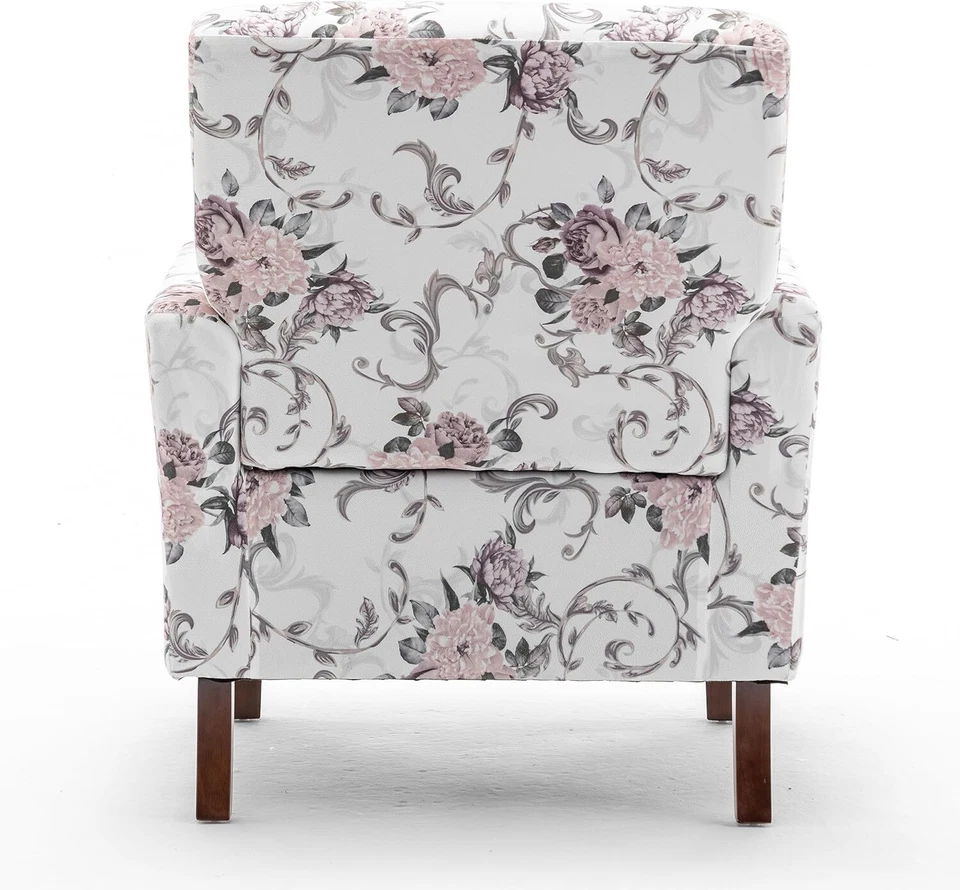 Sillón con brazo Accent con marco de madera de abedul y tapicería de terciopelo, sillón Foto 4 de 4