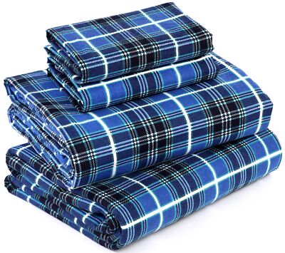 100% Cotton Flannel Sheet Set Deep Pockets Breathable Warm 170 GSM Cozy Soft