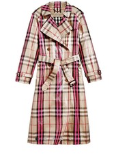 Burberry Eastheath Checked Patent Cotton Blend Trench Coat Rrp £1795 Bnwt Size 8