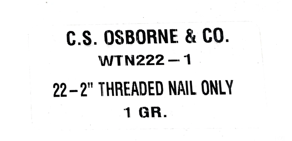 144: C.S. Osborne 2" Threaded Nails Button, Size 22 : 3/4" dia. WTN222-1 (77772) - Image 2 of 4
