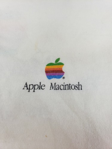 Vintage Apple Macintosh Rainbow Logo White T Shirt Single Stitch XL advantage