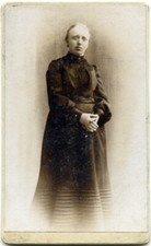 Ritratto Studio CDV Donna Piedi Foto Antica Su Cartoncino Fine 19e S