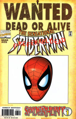 Sensational Spider-Man (1996) #  25 Cover B (9.0-VFNM) Wanted Poster Variant ...