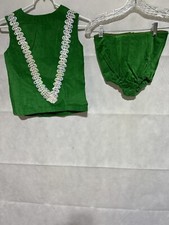 Vintage 60s Green Sequin Majorette Leotard Batton Twirler Costume Uniform Pagent