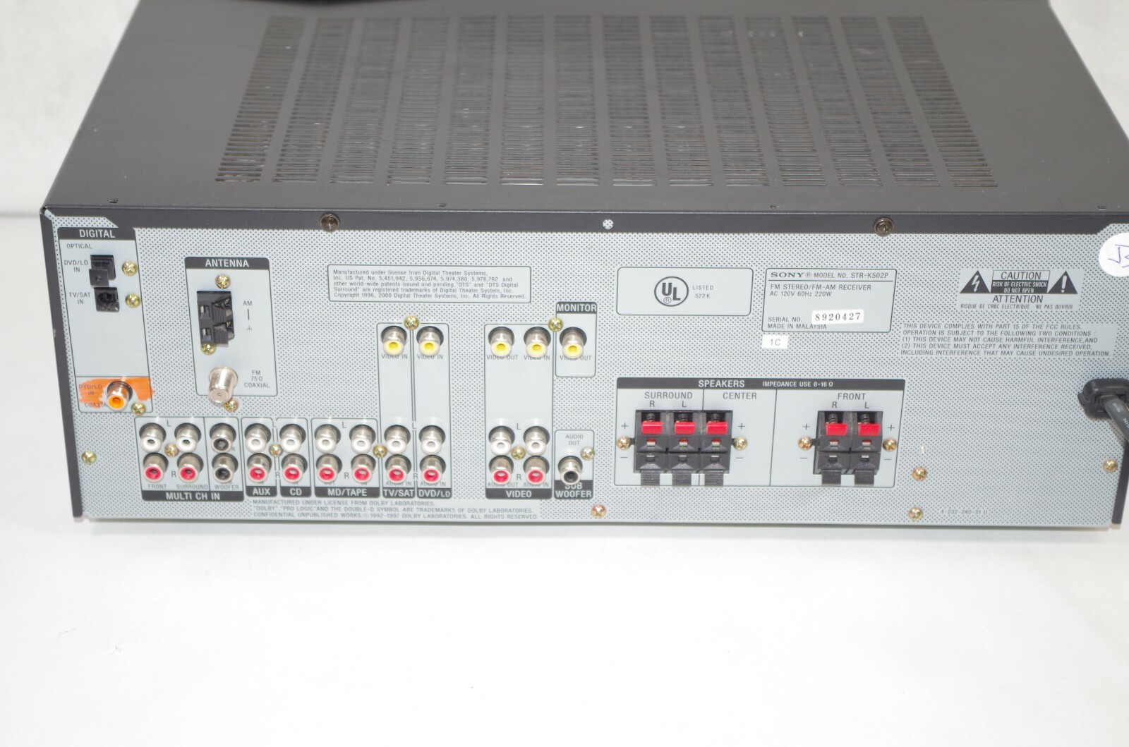 Sony STRK750P Digital Audio Video Control Center FM Stereo Receiver