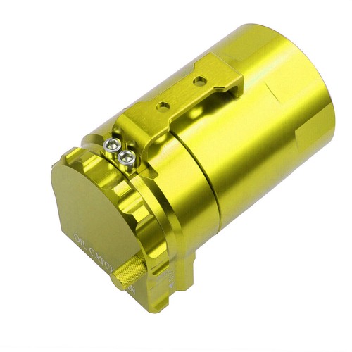 Kit de lata de captura de aceite de aluminio motor de tanque amarillo esmalte desconcertado universal - Imagen 7 de 12