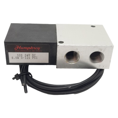Humphrey 32024VDC Solenoid Valve, 2-Way, 0-125psi, 1/4in NPSF, 24VDC Coil - Picture 1 of 5