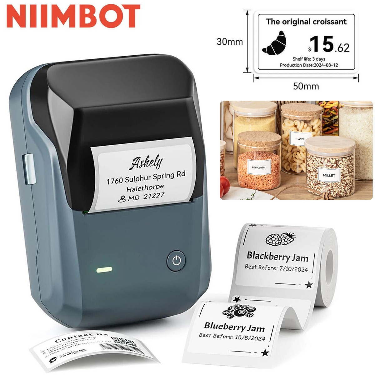NIIMBOT B1 Label Maker Machine with Tape Portable Bluetooth