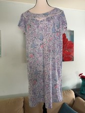 Vintage Lorraine Women's M Medium Floral Night Gown House Dress Made USA Used