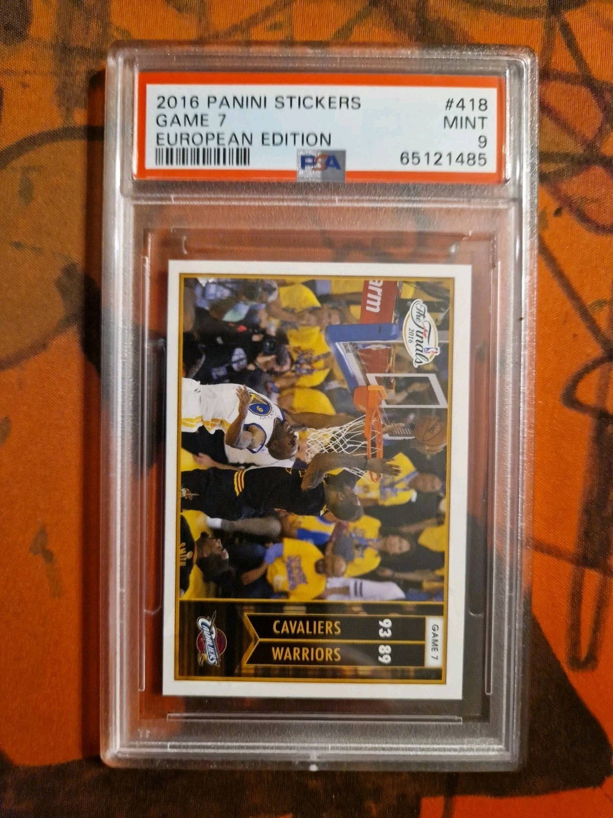 LEBRON JAMES  2016-17 Panini NBA Sticker Collection GAME 7 BLOCK #418 PSA 9