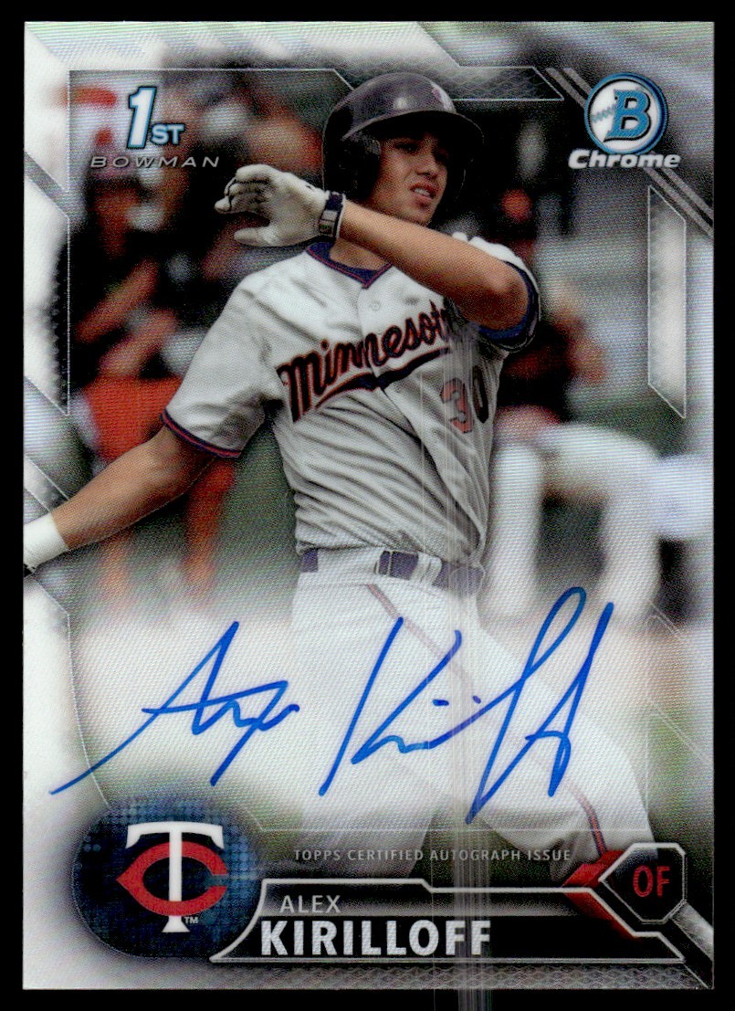 2016 Bowman Draft  Refractor Alex Kirilloff Auto 197/499 Minnesota Twins #CDA-AK