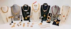HUGE HIGH END ALL GOLD TONE VINTAGE JEWELRY LOT-40 PC-TRIFARI-MONET-DESIGNERS+++