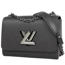 Louis Vuitton Twist MM Shoulder Bag Epi Gray with Dust Bag Mirror #BS262