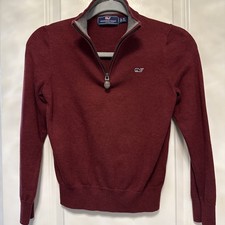 Vineyard Vines Quarter Zip Burgundy Youth S 8-10 Pullover Sweater