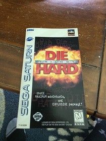 Die Hard Trilogy (Sega Saturn) CIB W/ Manual & Registration Card Case Has Crack