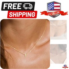 Initial Necklaces for Women Trendy, Dainty Gold Letter Necklace Tiny A-Z Pend...