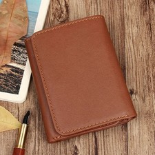Herren Geldbörse Rindsleder RFID Schutz Retro Portemonnaie 7 Kartenfächer Neu